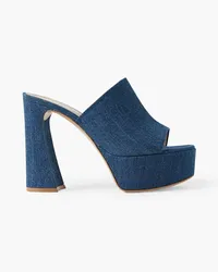 Gianvito Rossi Holly 70 denim platform mules - Blue Blue