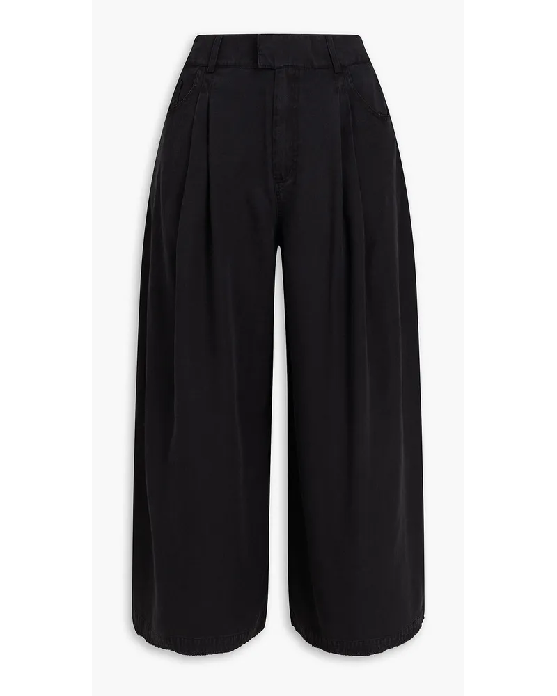 Mother of Pearl Cropped Tencel™ culottes - Black Black