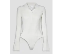 Rhea ribbed-knit bodysuit - White