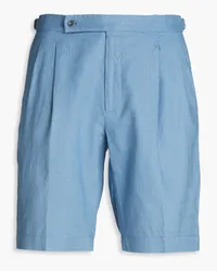 Slowear Incotex pleated linen chino shorts - Blue Blue