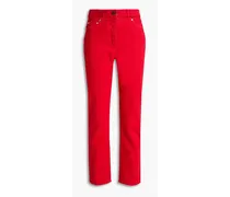 Valentino Garavani Cutout high-rise slim-leg jeans - Red Red