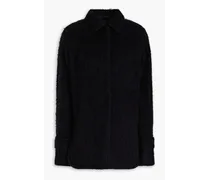 Mohair-blend velour shirt - Black