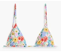 Alexa floral-print triangle bikini top - Blue