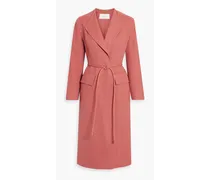 Belted wool-felt coat - Pink