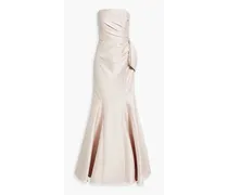 Strapless bow-detailed faille gown - Pink