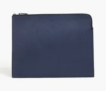 Textured-leather document case - Blue