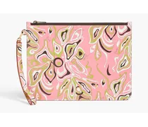 Printed leather pouch - Pink