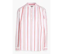 Striped cotton-blend poplin shirt - Red