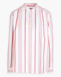 Claudie Pierlot Striped cotton-blend poplin shirt - Red Red