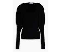 Louise ribbed wool-blend sweater - Black
