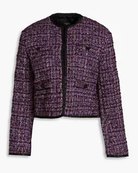 Maje Cropped tweed jacket - Purple Purple