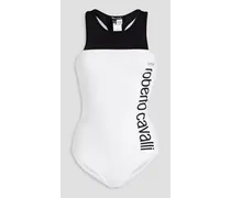 Two-tone cutout swimsuit - White