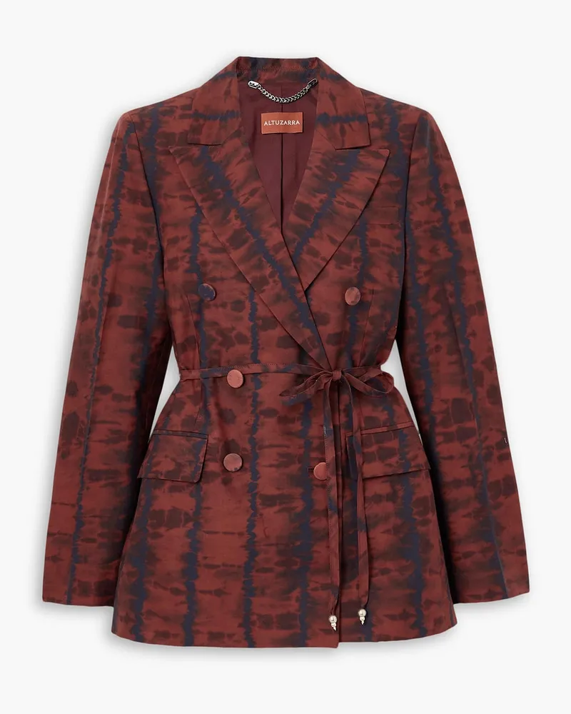 Altuzarra Hattson belted double-breasted tie-dyed cotton-blend blazer - Red Red