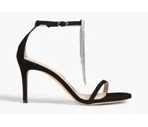 Ariane crystal-embellished suede sandals - Black