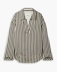 KHAITE Melan striped woven shirt - Brown Brown