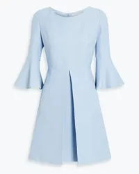 Valentino Garavani Pleated wool and silk-blend mini dress - Blue Blue