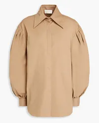 Sara Battaglia Stretch cotton-twill shirt - Neutral Neutral