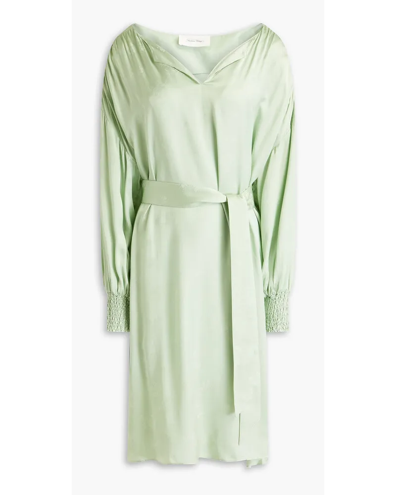 American Vintage Gitaka satin-jacquard dress - Green Green