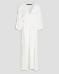 Enza Costa Cotton-seersucker kaftan - White White