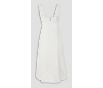Crepe midi dress - White