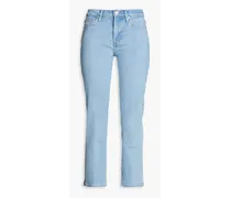Le High cropped high-rise straight-leg jeans - Blue