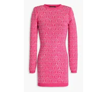 Palmer crystal-embellished cotton and cashmere-blend mini dress - Pink