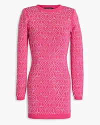 Retrofête Palmer crystal-embellished cotton and cashmere-blend mini dress - Pink Pink