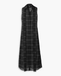 Akris Checked silk-organza tunic - Black Black