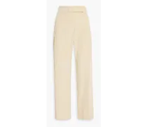 Cotton-corduroy wide-leg pants - White