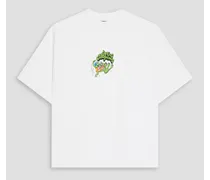 Grenouille logo-print cotton-jersey T-shirt - White