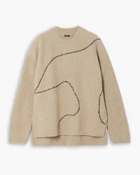 Joseph Oversized embroidered merino wool sweater - Neutral Neutral