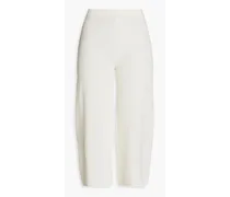 Metallic knitted culottes - White