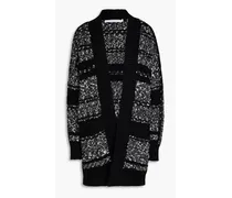 Alyssa bouclé-knit wool-blend cardigan - Black