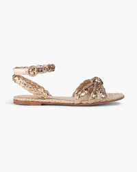 Gianvito Rossi Bee metallic braided leather sandals - Metallic Metallic