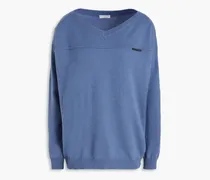 Bead-embellished cashmere sweater - Blue
