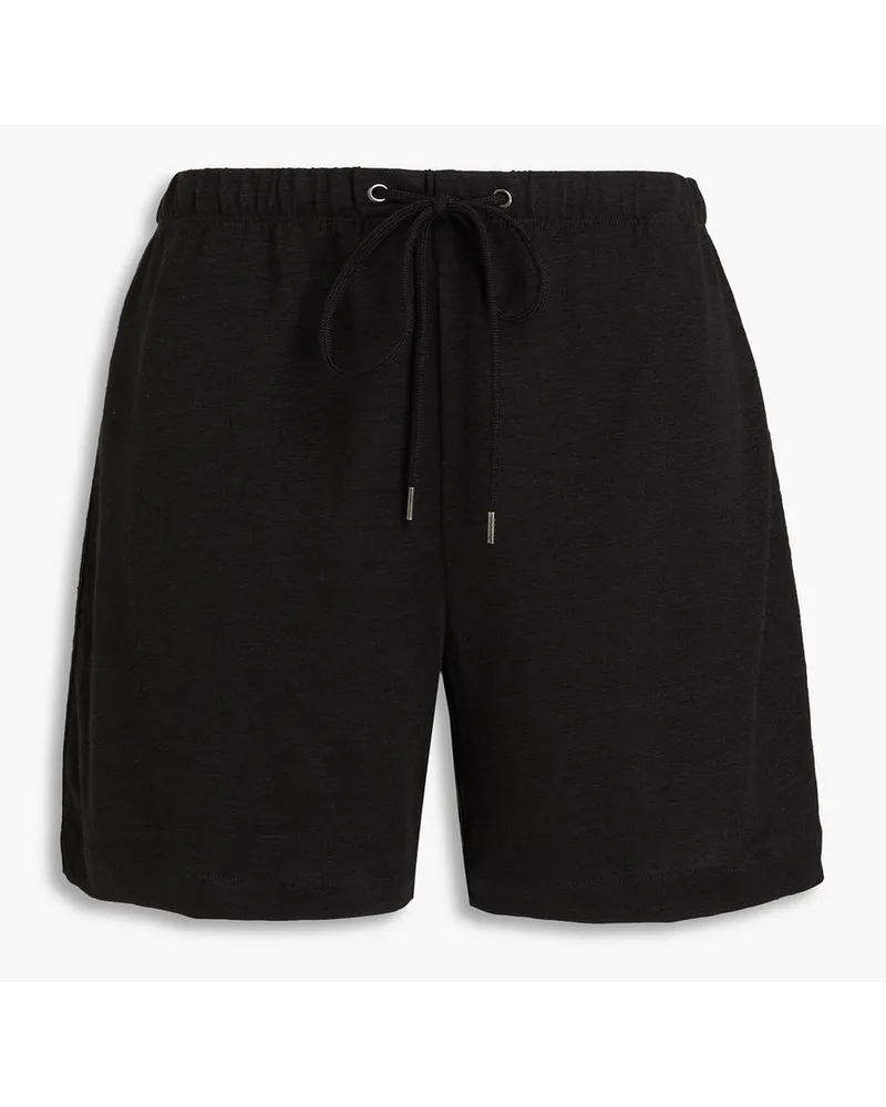 James Perse Linen-blend jersey shorts - Black Black