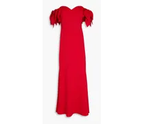 Embellished scuba gown - Red