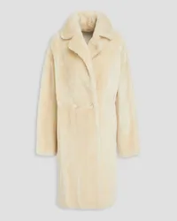 Yves Salomon Double-breasted shearling coat - White White