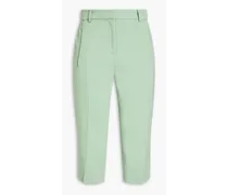 Cropped stretch-wool slim-leg pants - Green