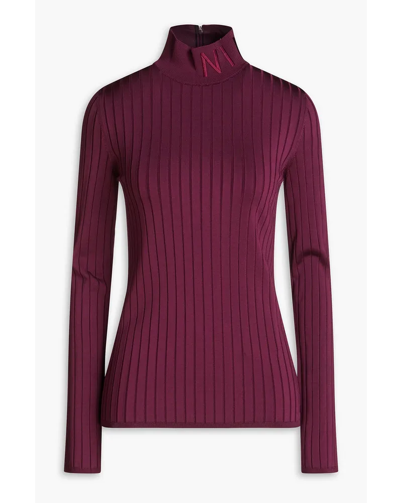 Nina Ricci Ribbed-knit turtleneck sweater - Purple Purple
