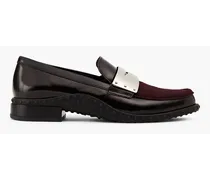 Calf hair and leather loafers - Black