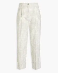 Acne Studios Cropped checked cotton-blend tapered pants - Green Green