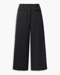 Proenza Schouler Cropped cotton and wool-blend jacquard wide-leg pants - Black Black