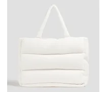 Quilted merino wool tote - White