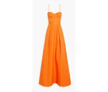 Carmelita pleated moire gown - Orange