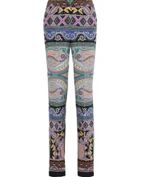 Etro Printed silk straight-leg pants - Blue Blue