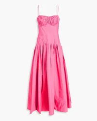 NICHOLAS Dolma gathered cotton maxi dress - Pink Pink