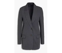 Mélange cotton-blend jersey blazer - Gray