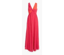 Twisted two-tone chiffon gown - Pink