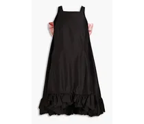 Ruffled taffeta dress - Black